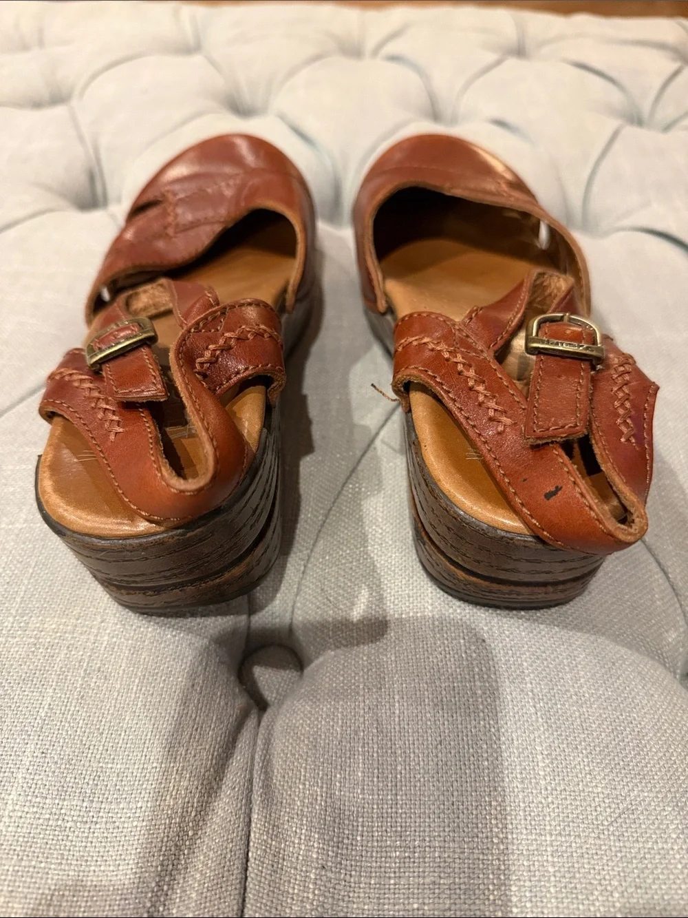 Dansko Women's Brown Leather Slingback Clogs - Picture 4 of 6